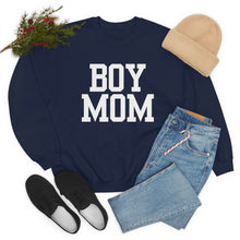 Load image into Gallery viewer, Boy Mom | Baby Boy Newborn New Dad Gender Reveal Pregnancy Announcement Hospital Outfit | Unisex Heavy Blend Crewneck Sweatshirt
