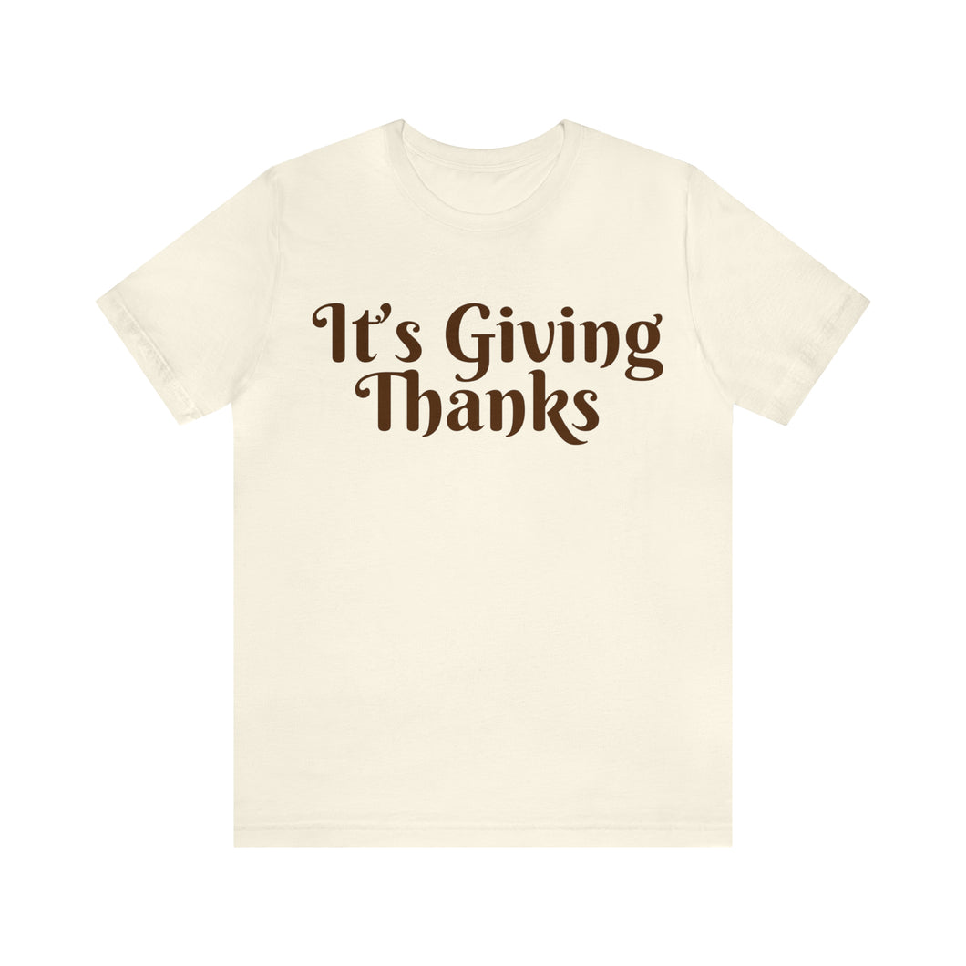 It's Giving Thanks | Thanksgiving Tee Adult Unisex Jersey Short Sleeve Tee