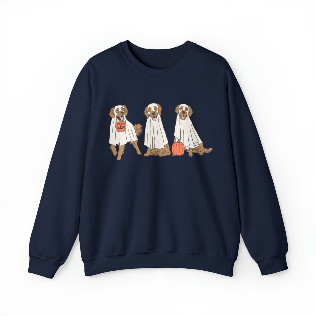 Halloween Dog Sweatshirt Golden Retrievers Trick or Treat Costume Unisex Heavy Blend™ Crewneck Sweatshirt