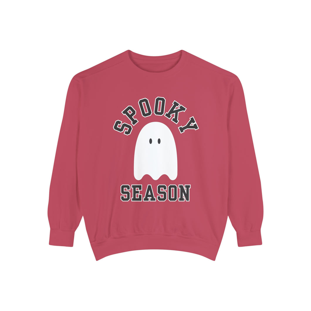 Halloween Spooky Season Sweatshirt Ghost Halloween Costume Unisex Garment-Dyed Sweatshirt