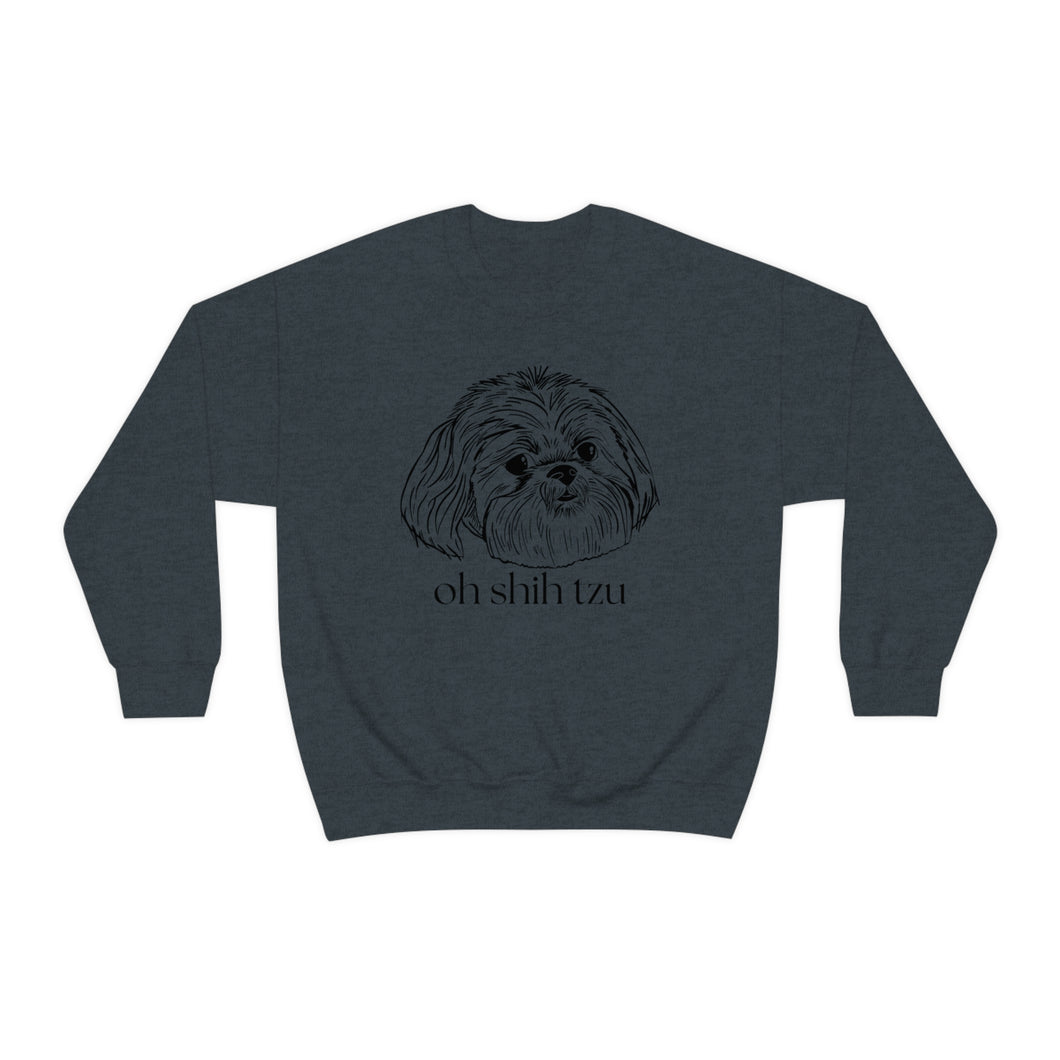 Oh Shih Tzu | Dog Mom Pet Unisex Heavy Blend Crewneck Sweatshirt