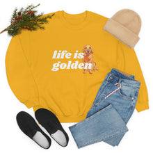 Load image into Gallery viewer, Life is Golden | Golden Retriever Dog Mom Pet Unisex Heavy Blend Crewneck Sweatshirt
