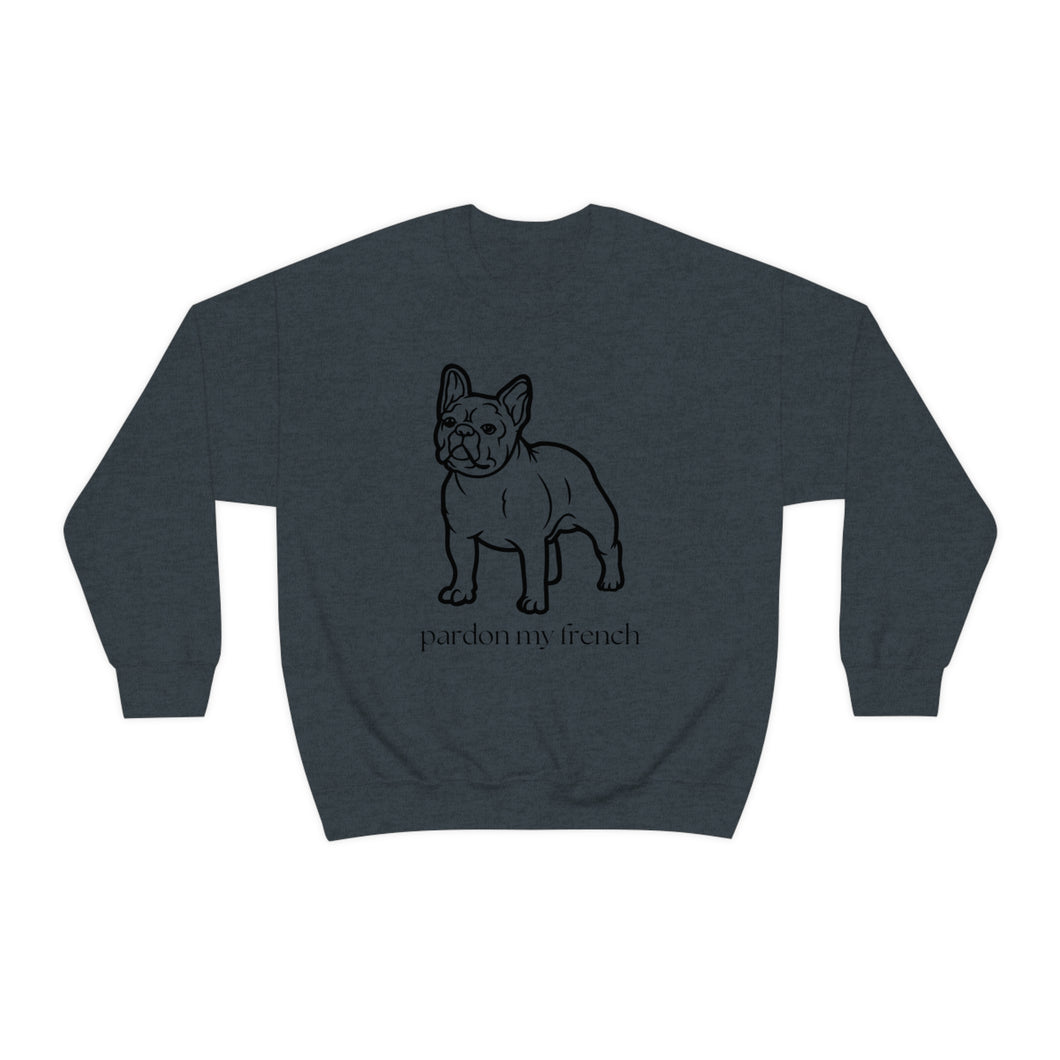 Pardon My French | Frenchie French Bulldog Dog Mom Pet Unisex Heavy Blend Crewneck Sweatshirt