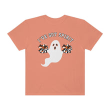 Load image into Gallery viewer, Halloween Graphic Tee | I&#39;ve Got Spirit Ghost Cheerleader Pom Poms Funny Shirt Witch Costume Trick Or Treat Unisex Garment-Dyed T-shi
