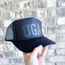 Load image into Gallery viewer, UGA university of georgia black trucker hat
