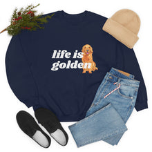 Load image into Gallery viewer, Life is Golden | Golden Retriever Dog Mom Pet Unisex Heavy Blend Crewneck Sweatshirt
