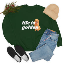 Load image into Gallery viewer, Life is Golden | Golden Retriever Dog Mom Pet Unisex Heavy Blend Crewneck Sweatshirt
