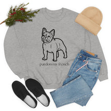 Load image into Gallery viewer, Pardon My French | Frenchie French Bulldog Dog Mom Pet Unisex Heavy Blend Crewneck Sweatshirt
