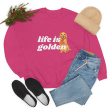 Load image into Gallery viewer, Life is Golden | Golden Retriever Dog Mom Pet Unisex Heavy Blend Crewneck Sweatshirt
