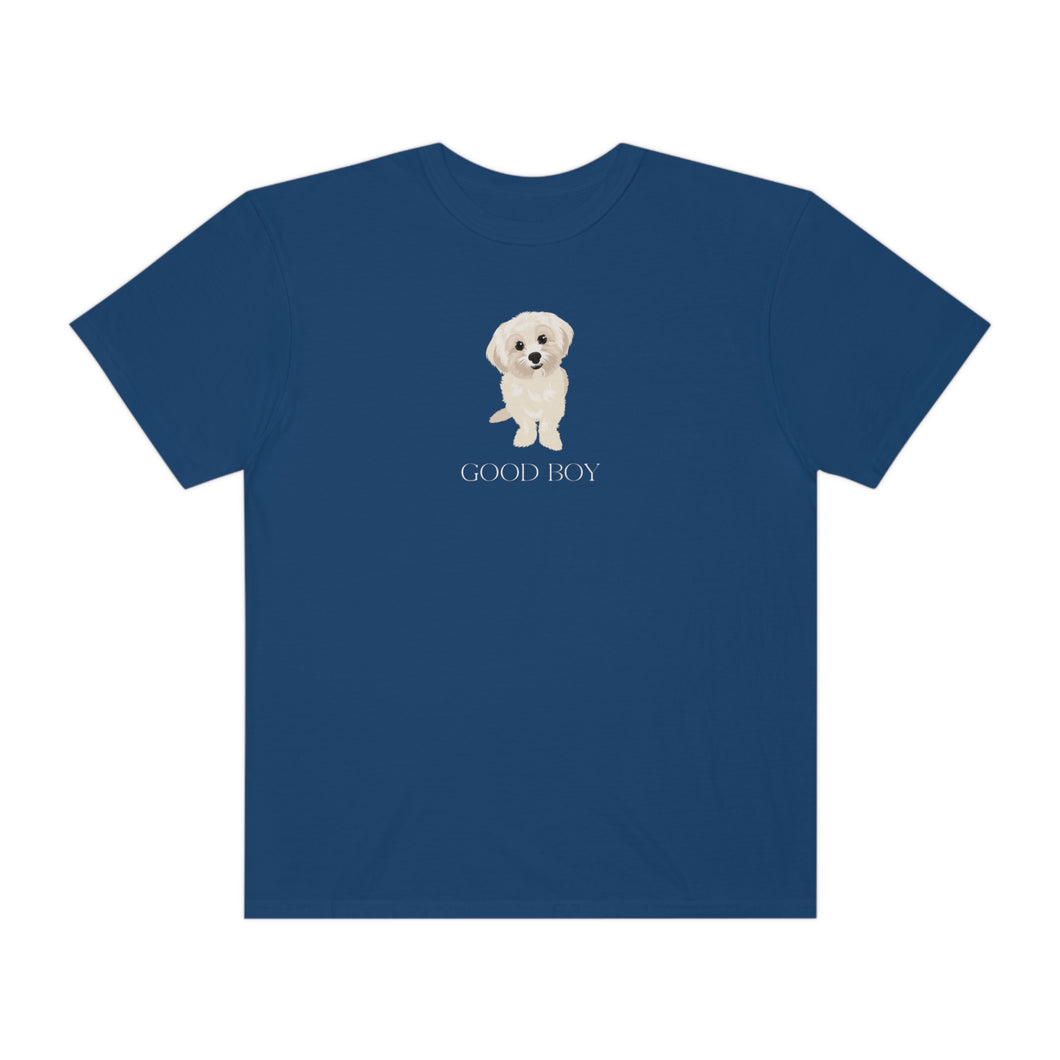 Maltese Good Boy Dog Tee Unisex Garment-Dyed T-shirt