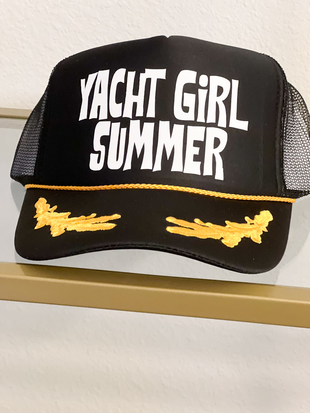 yacht girl summer trucker hat