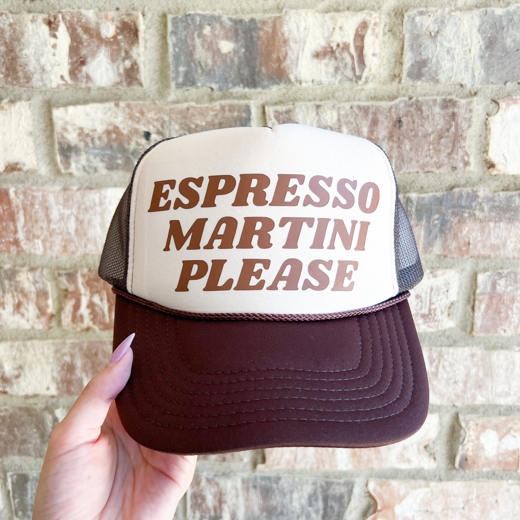 espresso martini please two-toned trucker hat
