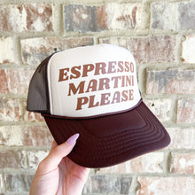 Load image into Gallery viewer, espresso martini please two-toned trucker hat
