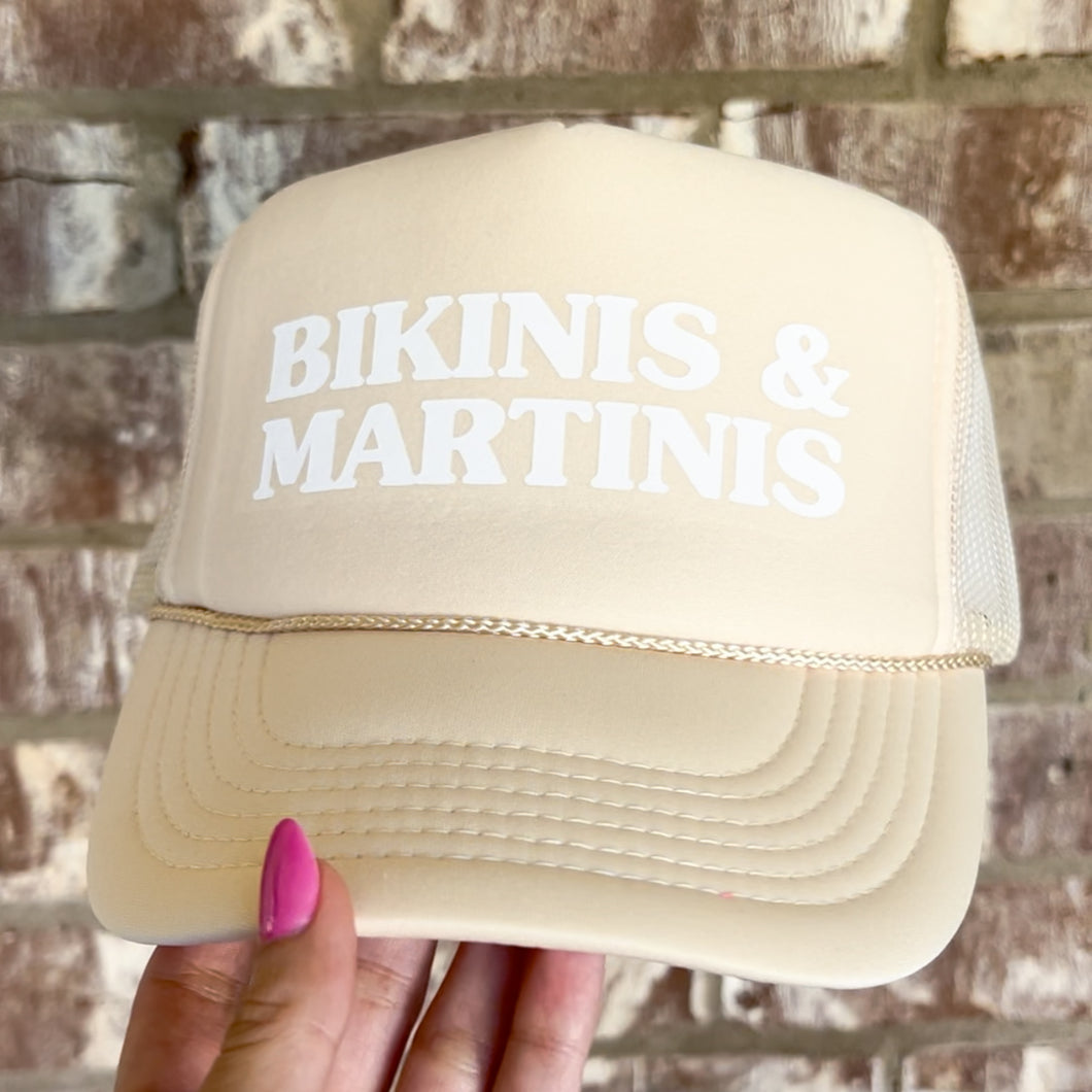 bikinis & martinis trucker hat