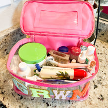 Load image into Gallery viewer, GRWM | hot pink train travel makeup case
