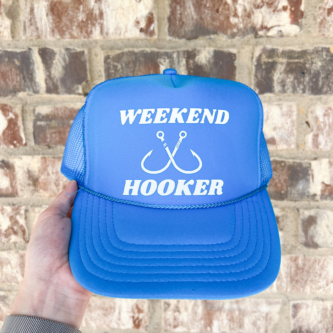 weekend hooker trucker hat