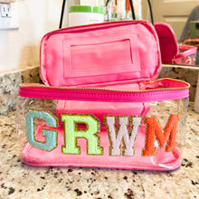 Load image into Gallery viewer, GRWM | hot pink train travel makeup case
