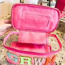 Load image into Gallery viewer, GRWM | hot pink train travel makeup case
