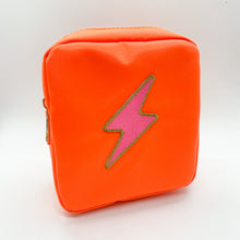 Load image into Gallery viewer, Lightning Bolt Mini Nylon Pouch | Neon Orange
