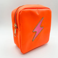Load image into Gallery viewer, Lightning Bolt Mini Nylon Pouch | Neon Orange
