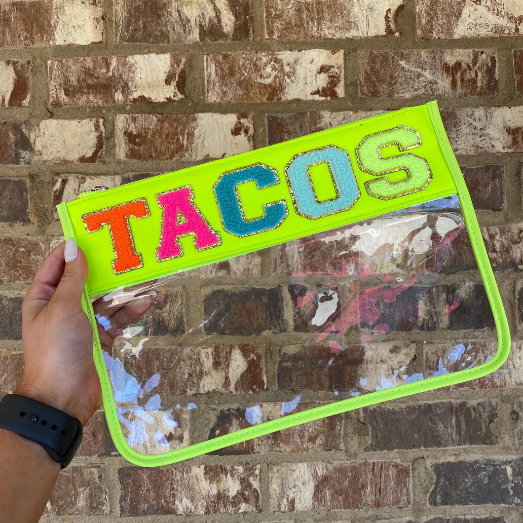 tacos | clear zipper pouch