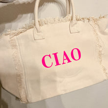 Load image into Gallery viewer, ciao | canvas fringe tote bag

