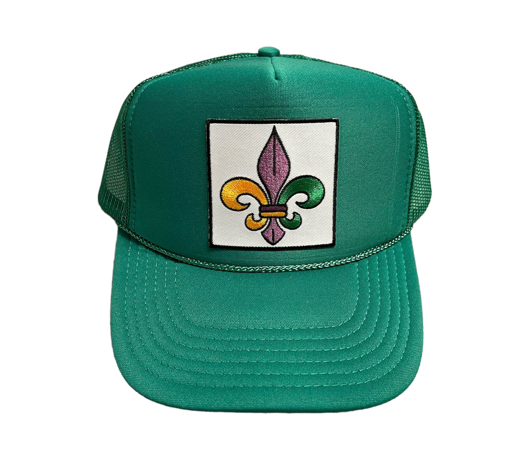 fleur de lis mardi gras trucker hat