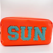 Load image into Gallery viewer, Sun Pouch | Large Neon Orange &amp; Teal
