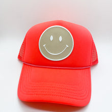 Load image into Gallery viewer, au naturel | tan smiley trucker hat
