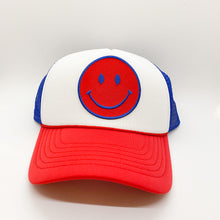Load image into Gallery viewer, american dream smiley trucker hat
