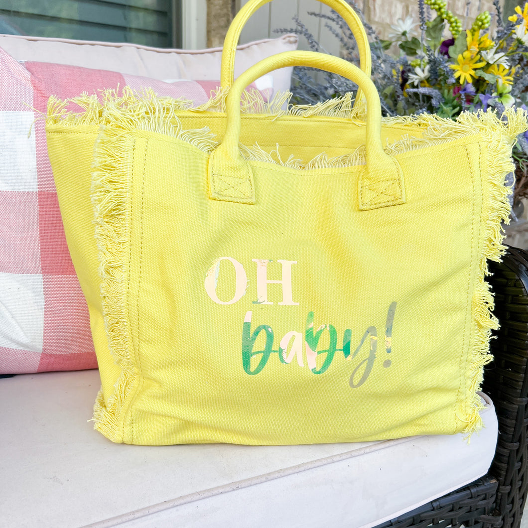 oh baby! | canvas fringe tote bag