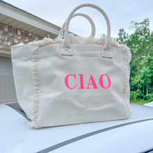 Load image into Gallery viewer, ciao | canvas fringe tote bag
